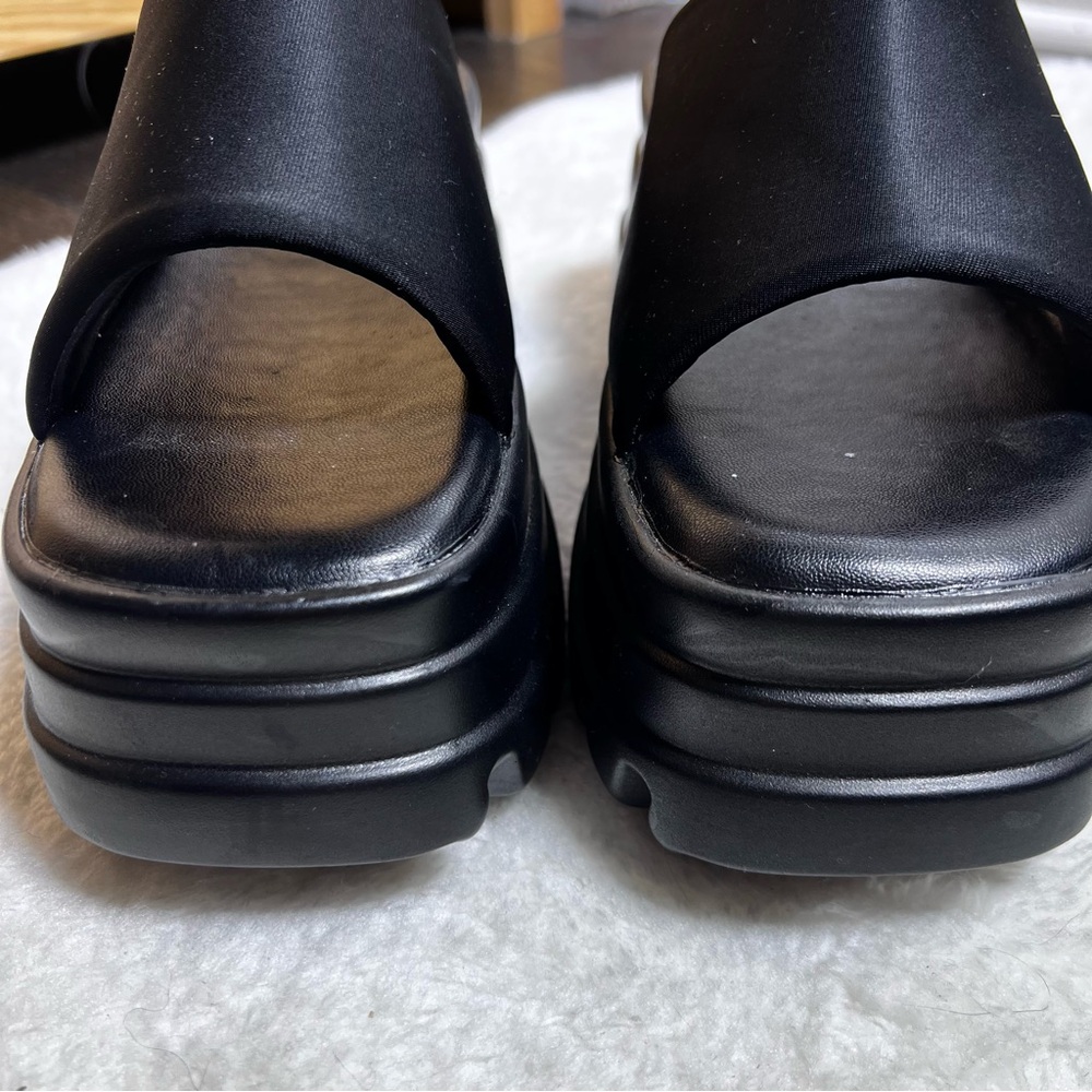 Black Chunky Platform Slide Sandals Size 40 - Picture 6 of 10